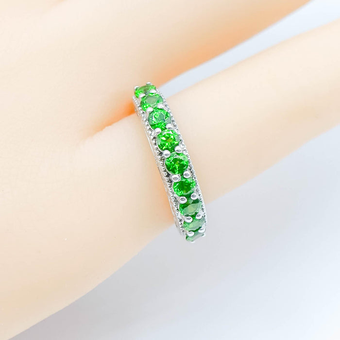 Sterling Silver Chrome Diopside Ring Size 5