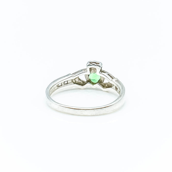 Sterling Silver Claddagh CZ Ring Size 7