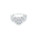 Sterling Silver Cubic Zirconia Flower Engagement Ring Size 6