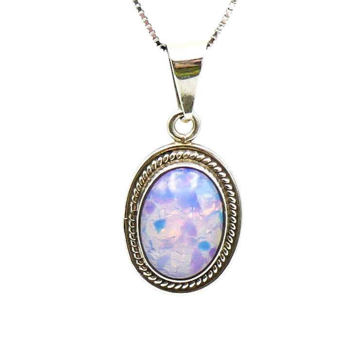 Sterling Silver Dichroic Glass Pendant Made in Mexico