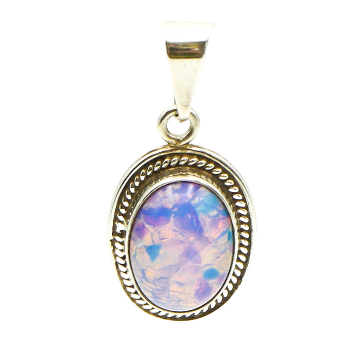 Sterling Silver Dichroic Glass Pendant Made in Mexico