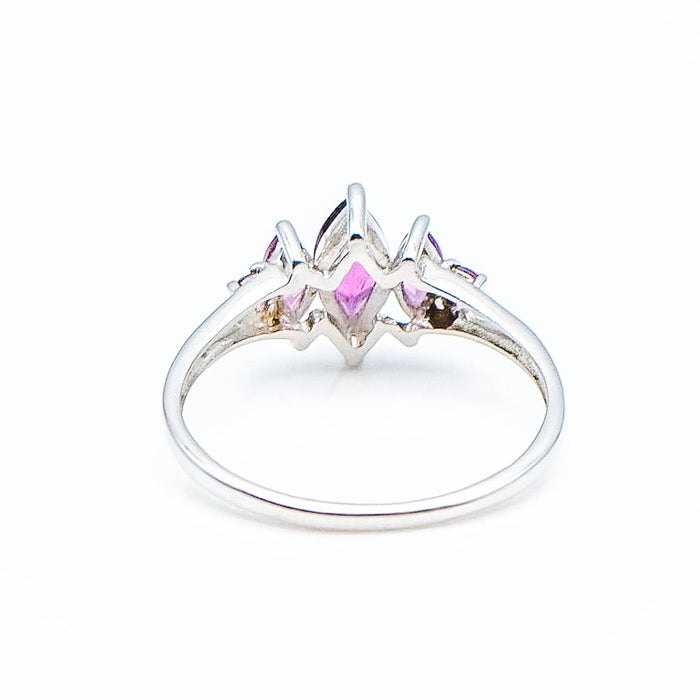 Sterling Silver Garnet Ring Size 7.75