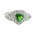 Sterling Silver Green Chrome Diopside And White Topaz Ring Size 7