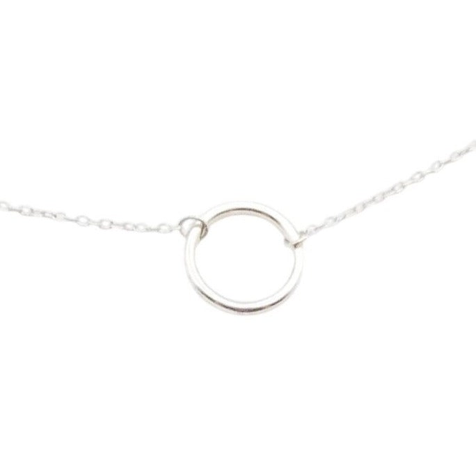 Sterling Silver Karma Circle Necklace – Adjustable 16.5 to 18.5 Inches