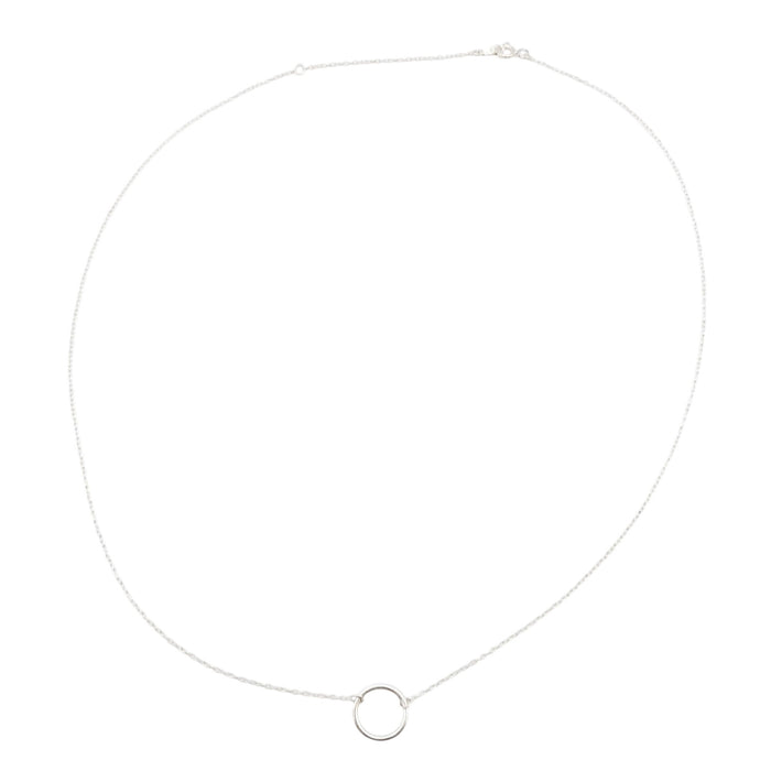 Sterling Silver Karma Circle Necklace – Adjustable 16.5 to 18.5 Inches