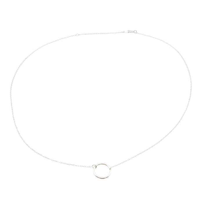 Sterling Silver Karma Circle Necklace – Adjustable 16.5 to 18.5 Inches