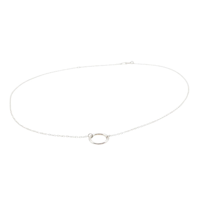Sterling Silver Karma Circle Necklace – Adjustable 16.5 to 18.5 Inches