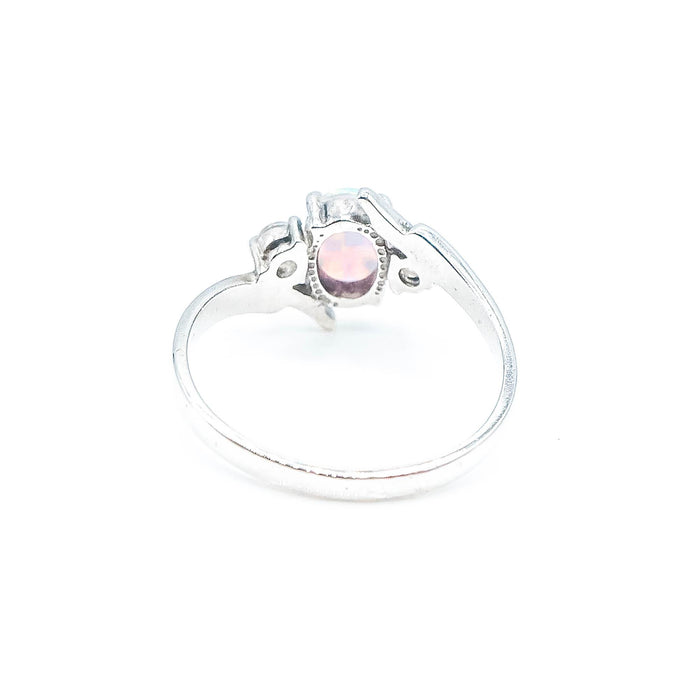 Sterling Silver Opal Three-Stone Ring Size 10