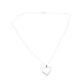 Sterling Silver Open Heart Cubic Zirconia Pendant Necklace With 18 Inch Chain