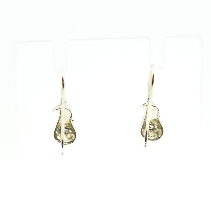 Sterling Silver Pear Dangle Earrings
