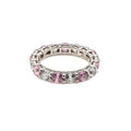 Sterling Silver Pink And Clear CZ Eternity Band Ring Size 10 1/2