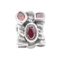 Sterling Silver Red CZ Charm Bead Cubic Zirconia