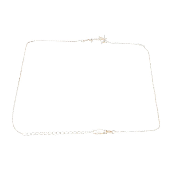 Sterling Silver Script "Amber" Name Necklace With Genuine Diamond 15 to 17 Inches