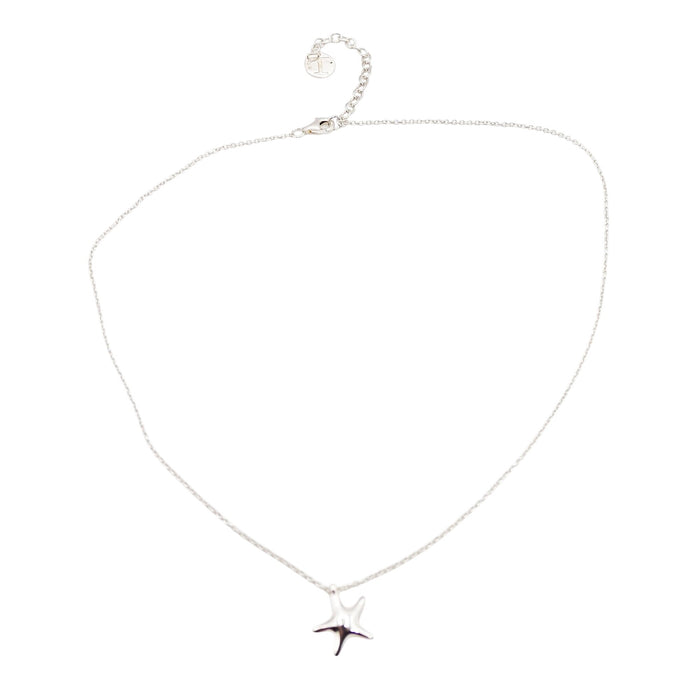 Sterling Silver Starfish Pendant Necklace Delicate Nautical Charm Chain