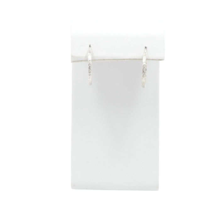 Sterling Silver Textured Hoop Earrings 1 Inch