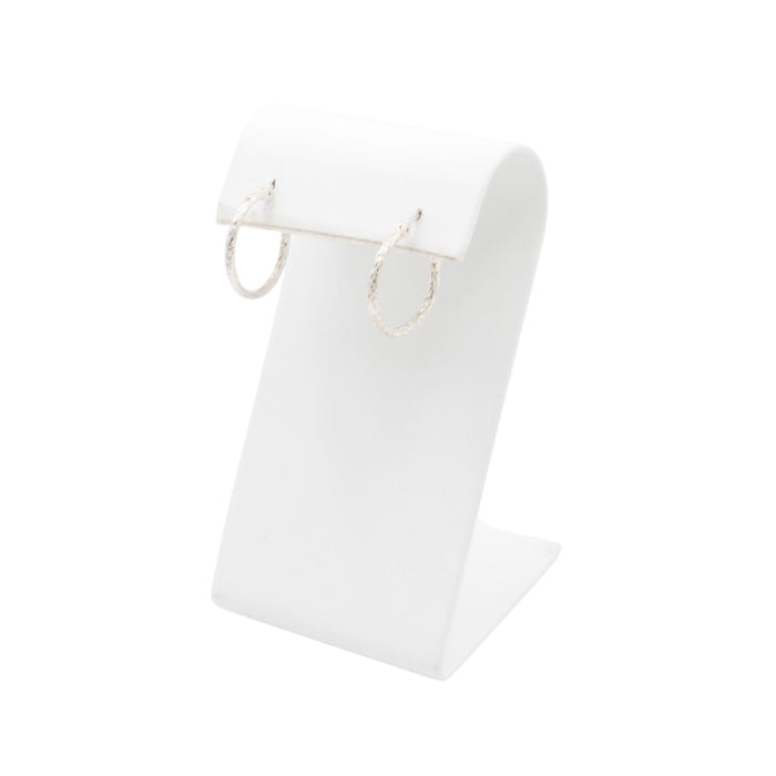Sterling Silver Textured Hoop Earrings 1 Inch
