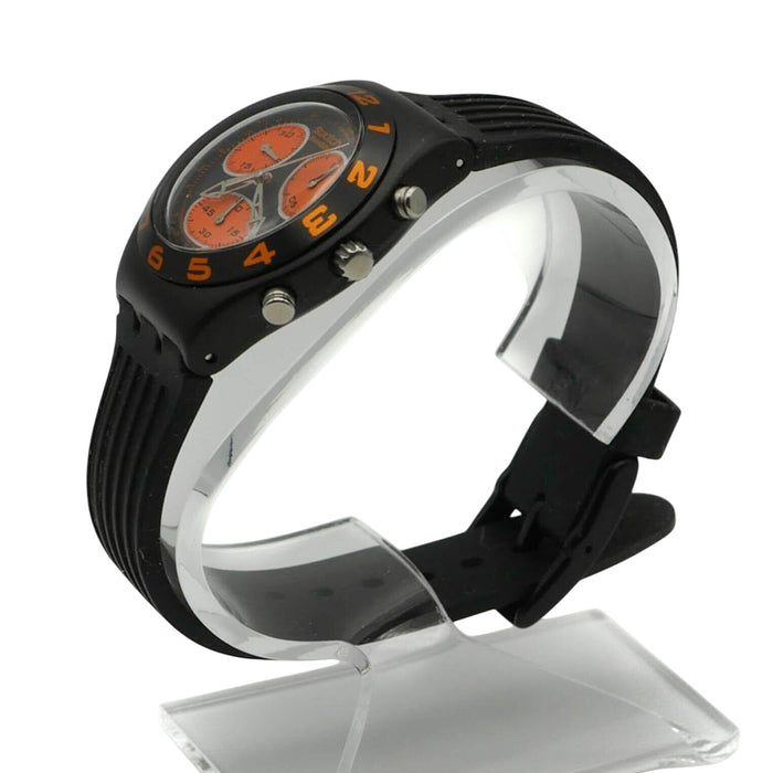 Swatch Blackino Irony Midi Chrono Watch (YMB4000)
