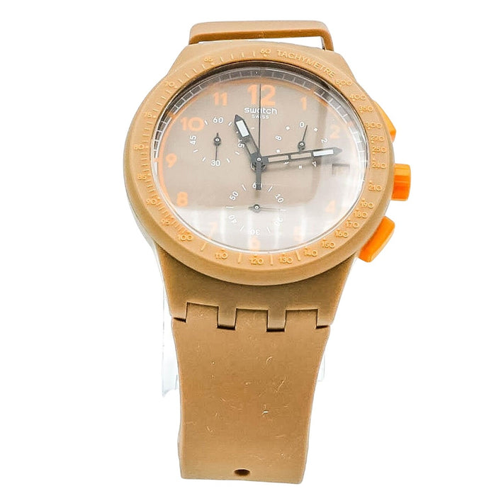 Swatch Chrono Plastic CRAZY NUTS SUSC400 Brown And Orange Swiss Watch
