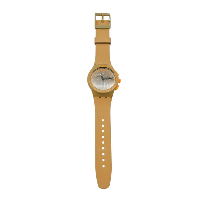 Swatch Chrono Plastic CRAZY NUTS SUSC400 Brown And Orange Swiss Watch