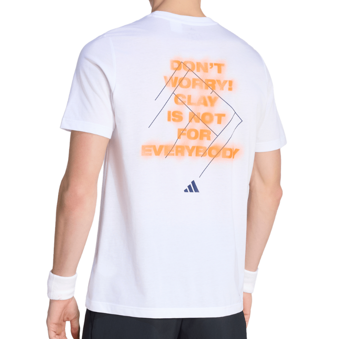 Adidas TENNIS CLAY IS NOT GRAPHIC Mens T Shirt - White
