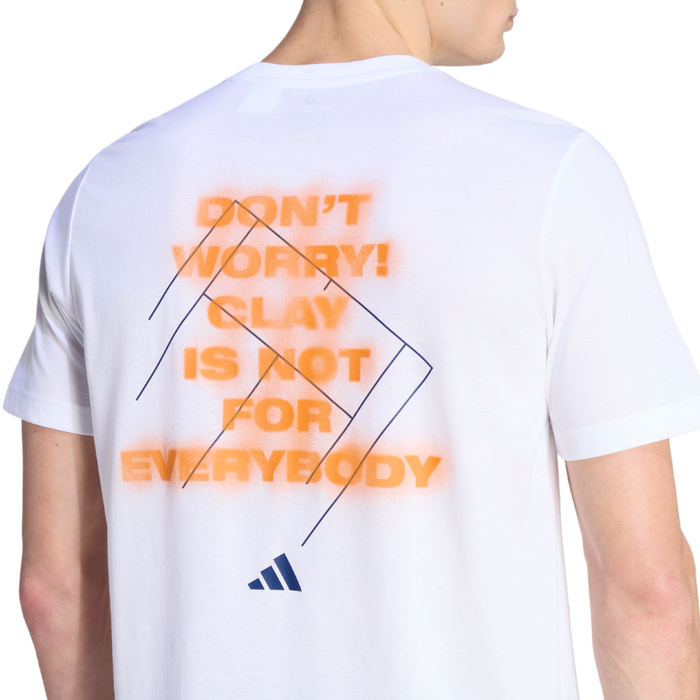 Adidas TENNIS CLAY IS NOT GRAPHIC Mens T Shirt - White