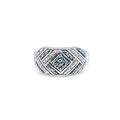 TGGC Sterling Silver Green Sapphire Ring Size 7