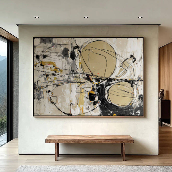 The Golden Trajectory large modern minimalist abstract geometric wall art by Hues Art Lab