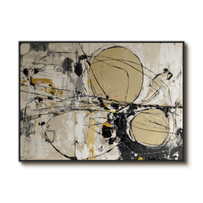 The Golden Trajectory geometric artwork with sweeping gold accent line