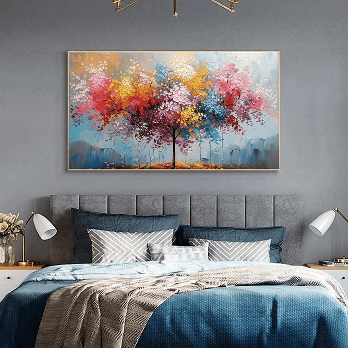 The Painted Grove large colorful forest wall art for lively decor
