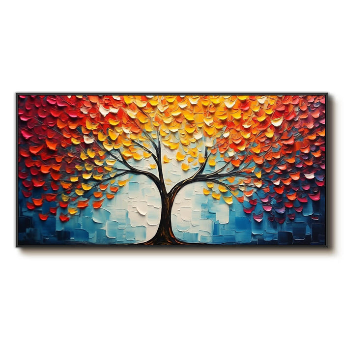 Colorful Tree of Life Painting - Vibrant Textured Wall Art - The Pleasant Trees - Hues Art Lab