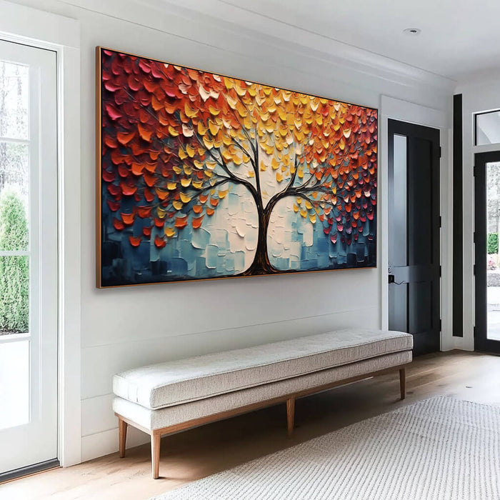 Colorful Tree of Life Painting - Vibrant Textured Wall Art - The Pleasant Trees - Hues Art Lab