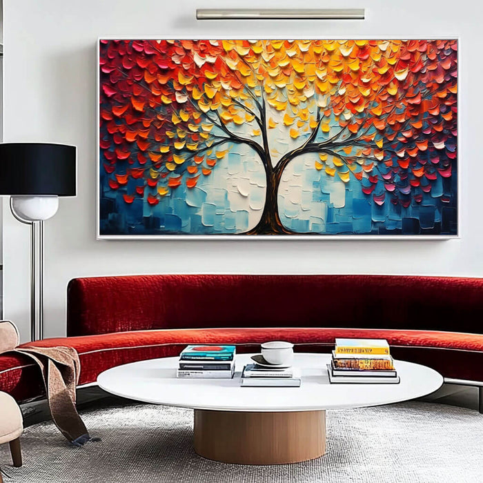 Colorful Tree of Life Painting - Vibrant Textured Wall Art - The Pleasant Trees - Hues Art Lab