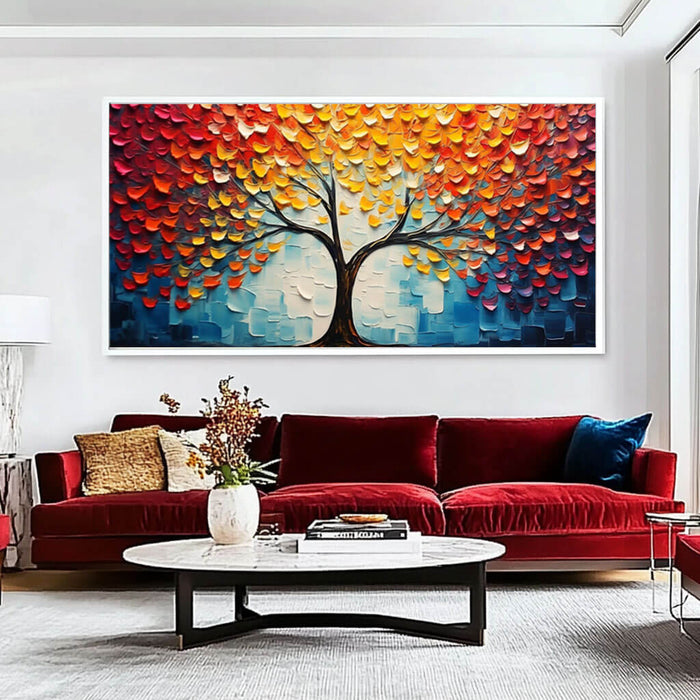 Colorful Tree of Life Painting - Vibrant Textured Wall Art - The Pleasant Trees - Hues Art Lab
