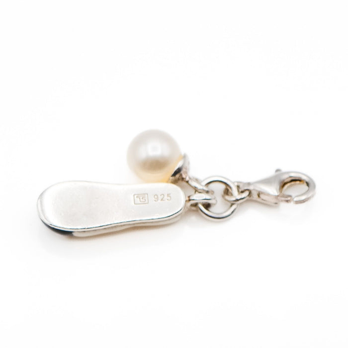 Thomas Sabo Ballerina Shoe And Pearl Sterling Silver Charm Pendant 0765-258-14
