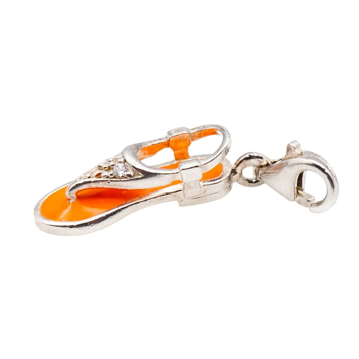 Thomas Sabo Orange Flip Flop Sterling Silver Charm Pendant