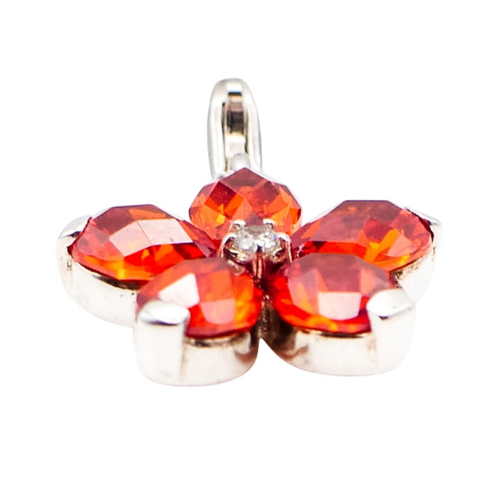 Thomas Sabo Orange Flower Sterling Silver Pendant Charm - Vibrant And Rare