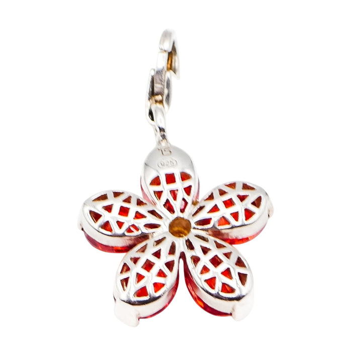 Thomas Sabo Orange Flower Sterling Silver Pendant Charm - Vibrant And Rare