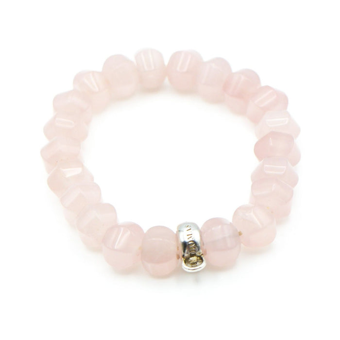 THOMAS SABO Retired 7.5-Inch Charm Club Rose Quartz Bracelet