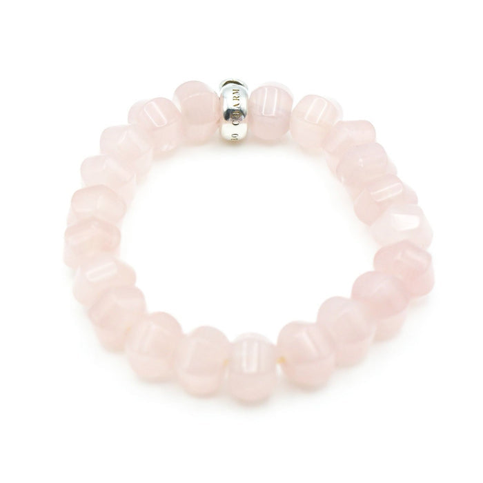 THOMAS SABO Retired 7.5-Inch Charm Club Rose Quartz Bracelet