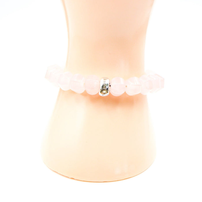 THOMAS SABO Retired 7.5-Inch Charm Club Rose Quartz Bracelet