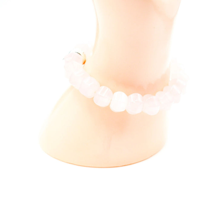 THOMAS SABO Retired 7.5-Inch Charm Club Rose Quartz Bracelet