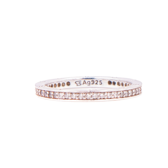 Thomas Sabo Sterling Silver Clear CZ Pavé Eternity Band Ring Size 6.75