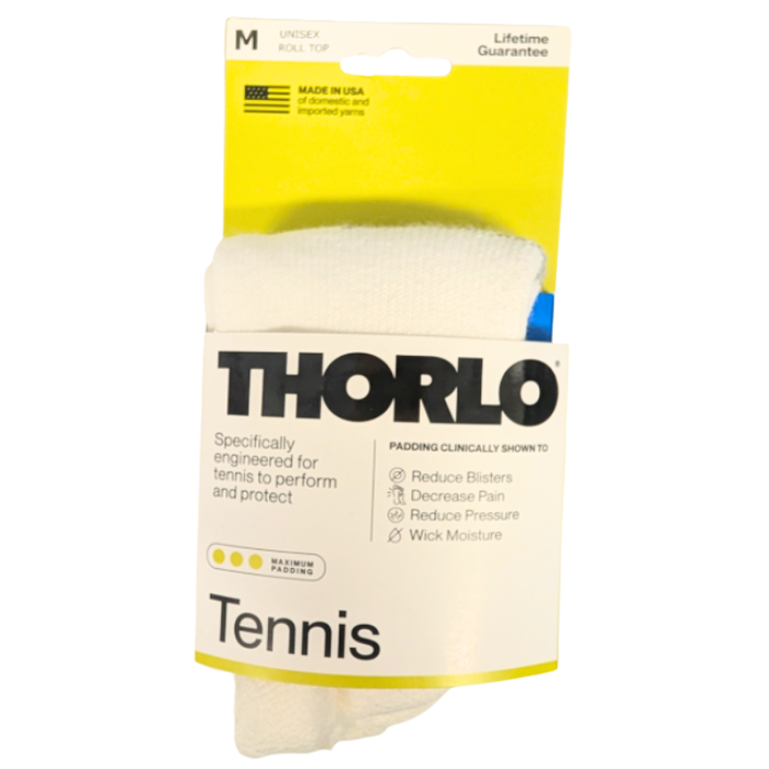 Thorlo Roll Top Tennis Socks  - White Medium