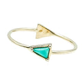 Tiny Reflection 14K Gold Ring With Triangular Turquoise & Diamond Accents Size 5
