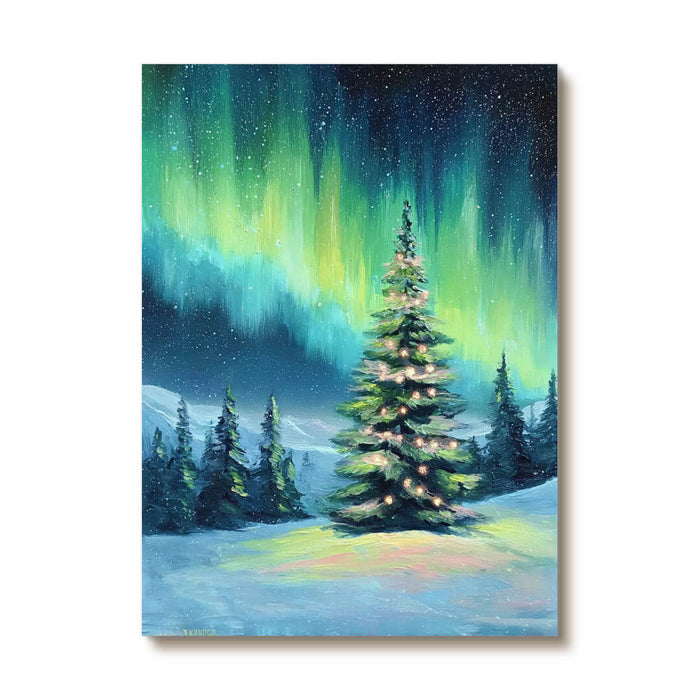 Tree of Aurora I aurora Christmas tree artwork with glowing winter color