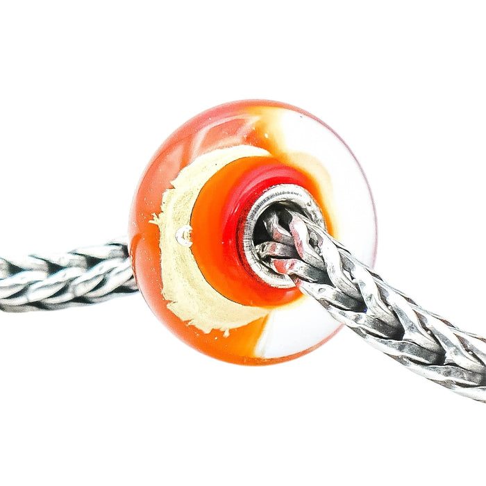 Trollbeads Belly Chakra Sterling Silver Orange Glass 22K Gold Bead Charm