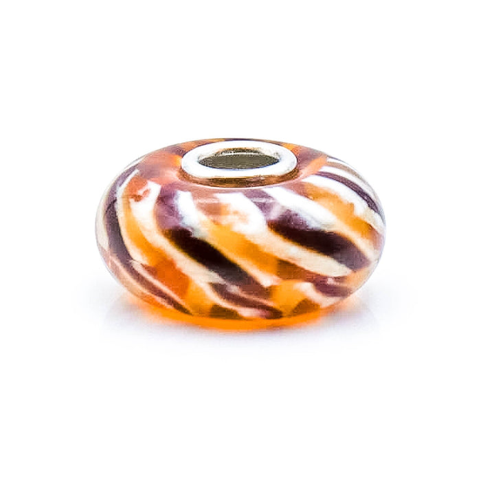 TROLLBEADS Clear Brown Braid Bead Sterling Silver Charm