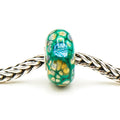 Trollbeads Green Flower Mosaic Glass Bead Sterling Silver Core Charm