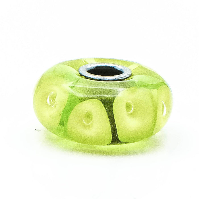 TROLLBEADS Lime Glass Bead Sterling Silver Core Charm