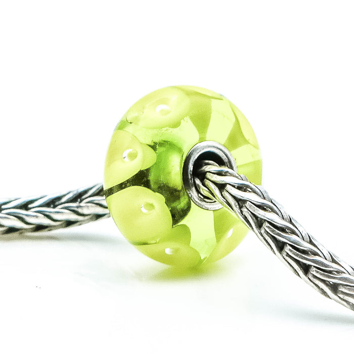 TROLLBEADS Lime Glass Bead Sterling Silver Core Charm
